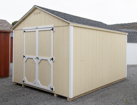 10x12 Economy Style Peak Storage Shed built at Pine Creek Structures of Spring Glen