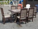 Rectangle Dining Table and Classic Chairs in Weather Wood and Milwaukee Brown Poly Lumber