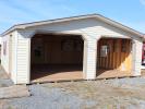 24x24 Double Car Garage with Sand siding, Clay trim, and Weathered Wood shingles